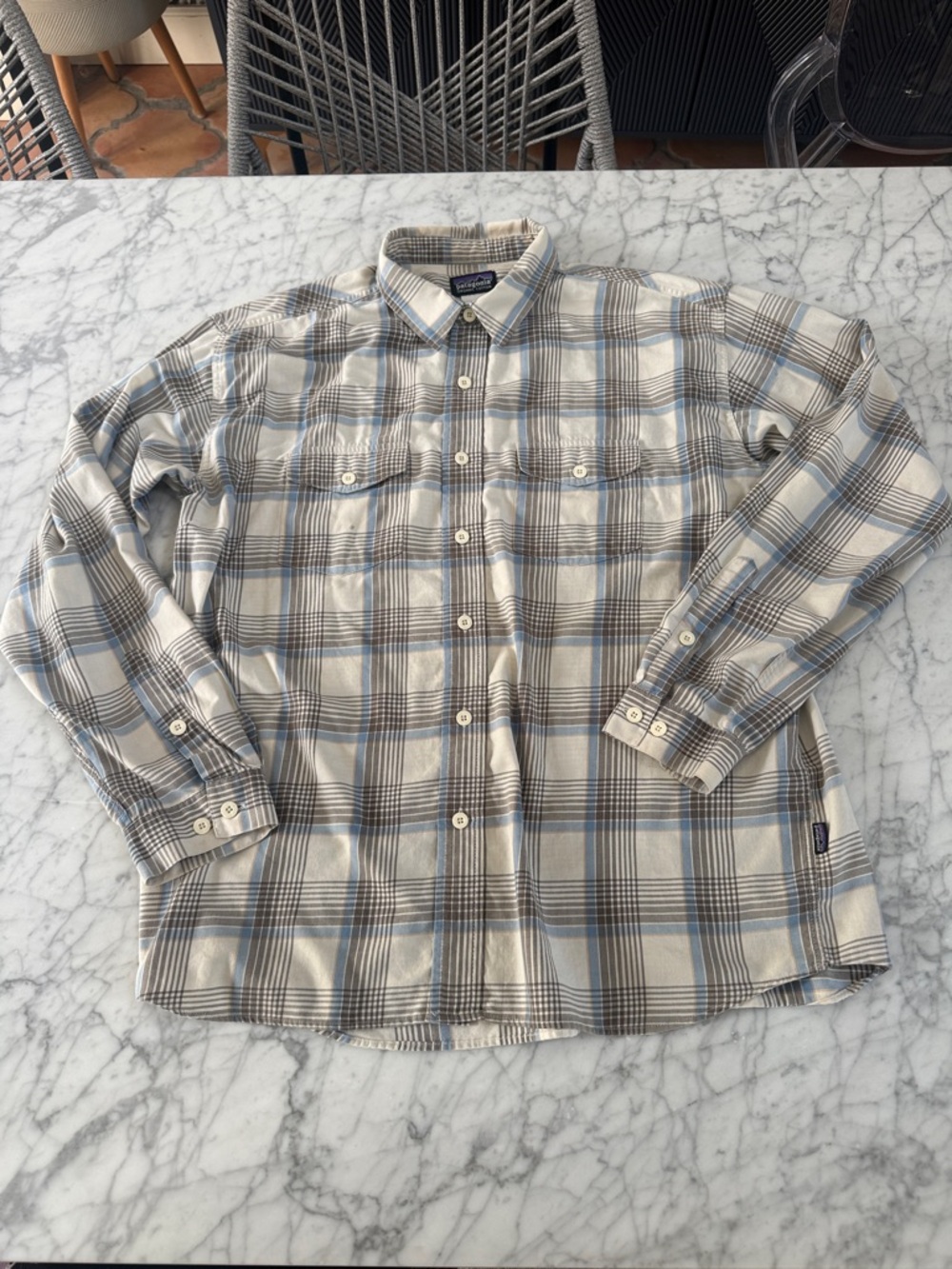 Patagonia Mens Buckshot Flannel Shirt Sz XL Plaid Long Sleeve Button Up